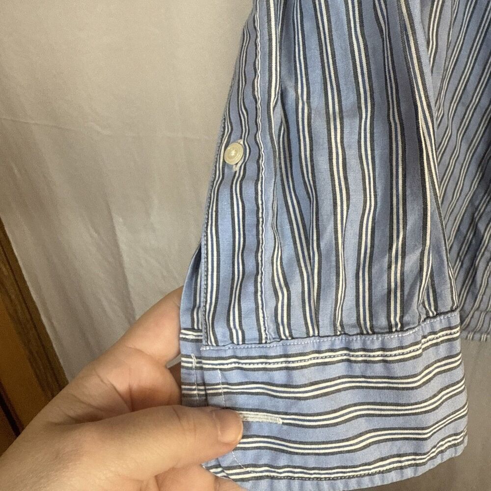 Men’s Abercrombie & Fitch Button Up Shirt Blue Striped Size Small Preowned - Picture 7 of 15